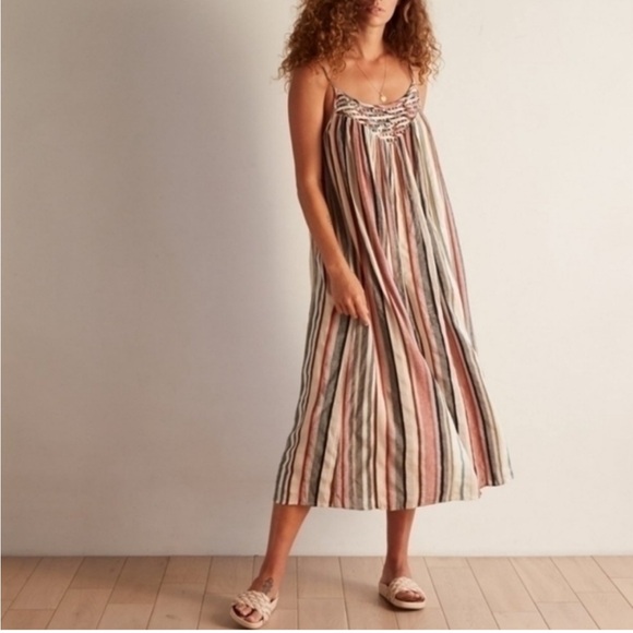 Anthropologie Dresses & Skirts - The Odells Anthropologie Women's Lattice Yoke Puglia Stripe Cotton Dress